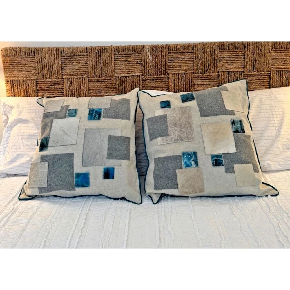 2 Auskin Cowhide Cotton Wool Pillow Covers 20